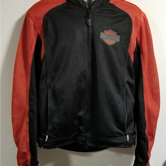 Harley-Davidson Other - HARLEY DAVIDSON Men's Breathable Mesh Riding Gear Orange & Black Jacket, G6